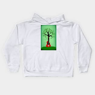 Acoustic Guitar Tree Of Life Guitar Player Nature Guitarist Kids Hoodie